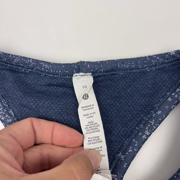 Lululemon Ebb to Street Cropped Tank Distorted Noise Mineral Blue Pastel Blue 10 - Picture 5 of 5